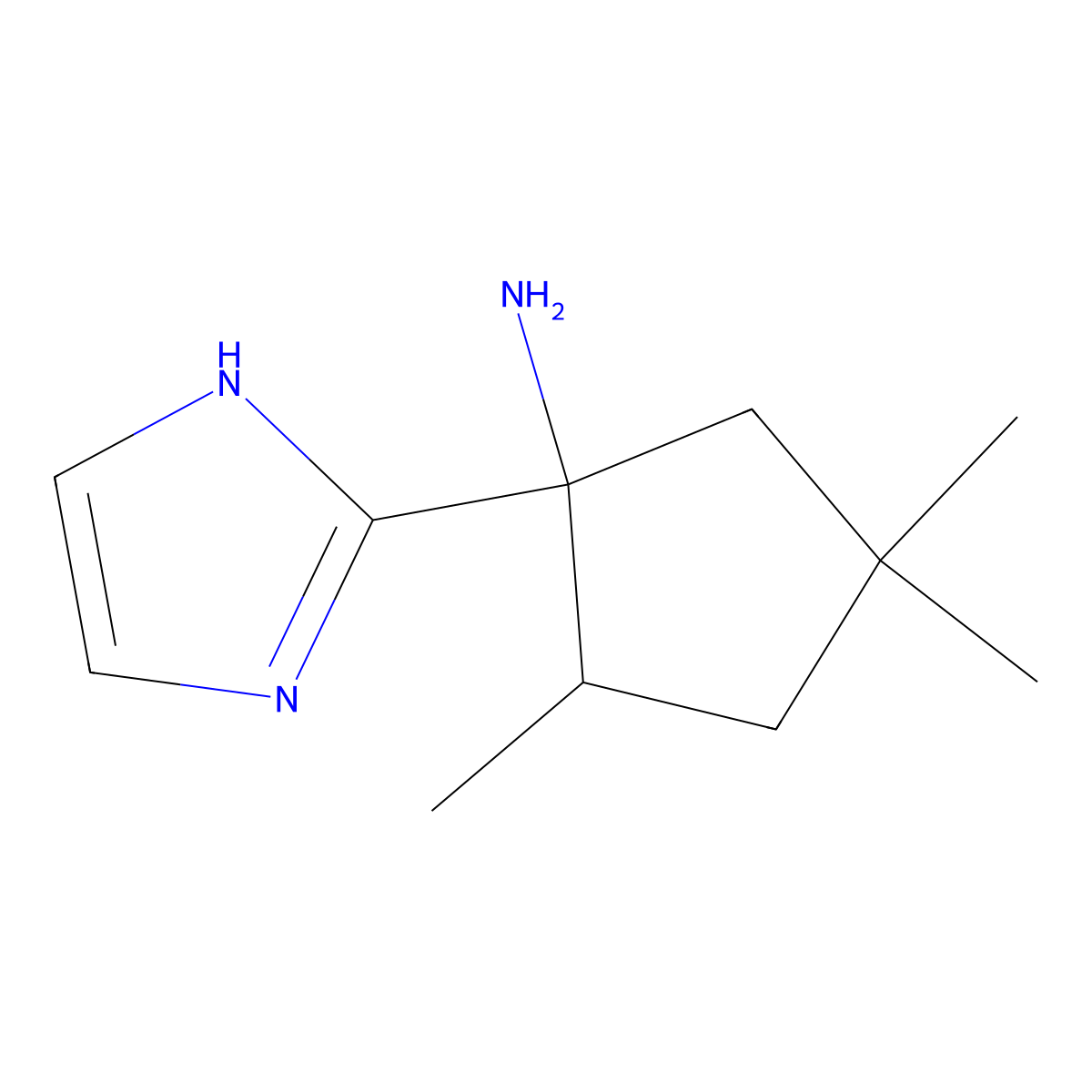 1-(1H-Imidazol-2-yl)-2,4,4-trimethylcyclopentan-1-amine molecular structure, CAS 2060044-80-4