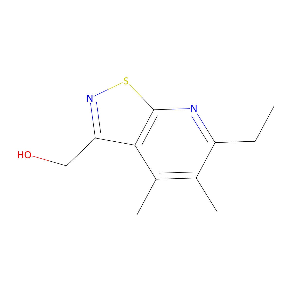 {6-Ethyl-4,5-dimethyl-[1,2]thiazolo[5,4-b]pyridin-3-yl}methanol molecular structure, CAS 2060044-82-6
