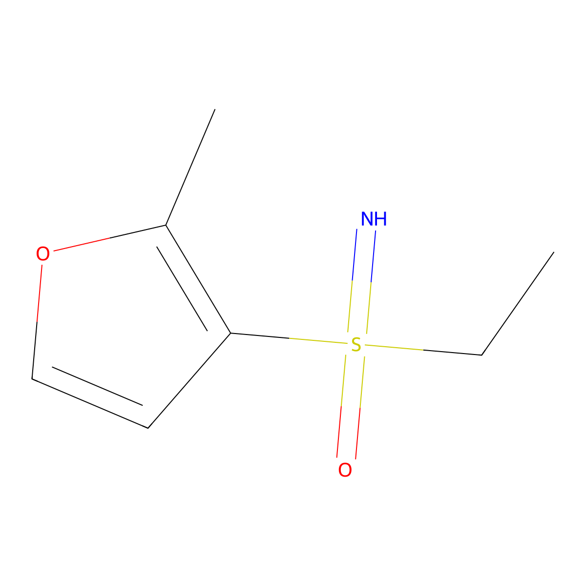 Ethyl(imino)(2-methylfuran-3-yl)-lambda6-sulfanone molecular structure, CAS 2060044-88-2