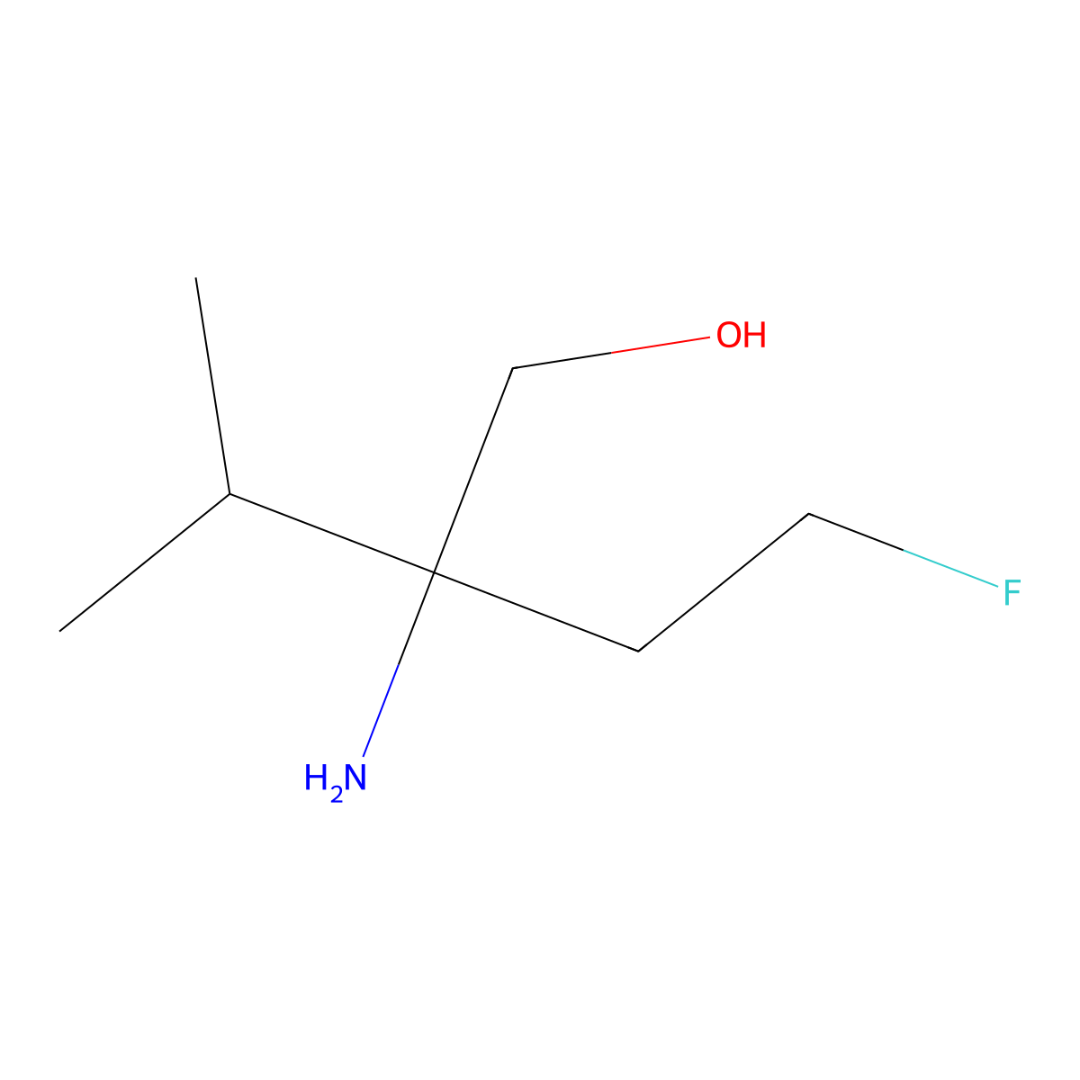 2-Amino-2-(2-fluoroethyl)-3-methylbutan-1-ol molecular structure, CAS 2060044-92-8