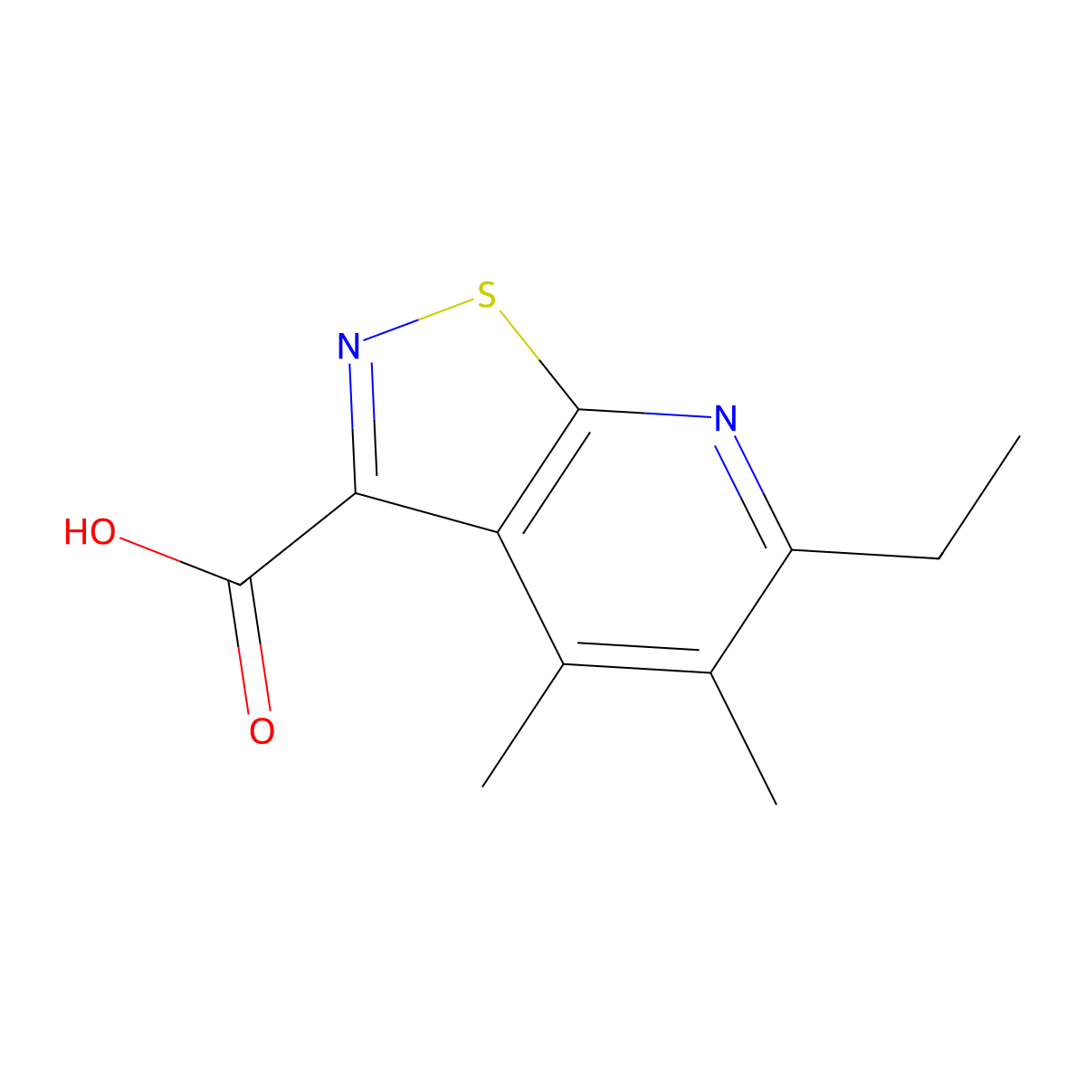 6-Ethyl-4,5-dimethyl-[1,2]thiazolo[5,4-b]pyridine-3-carboxylic acid molecular structure, CAS 2060044-93-9
