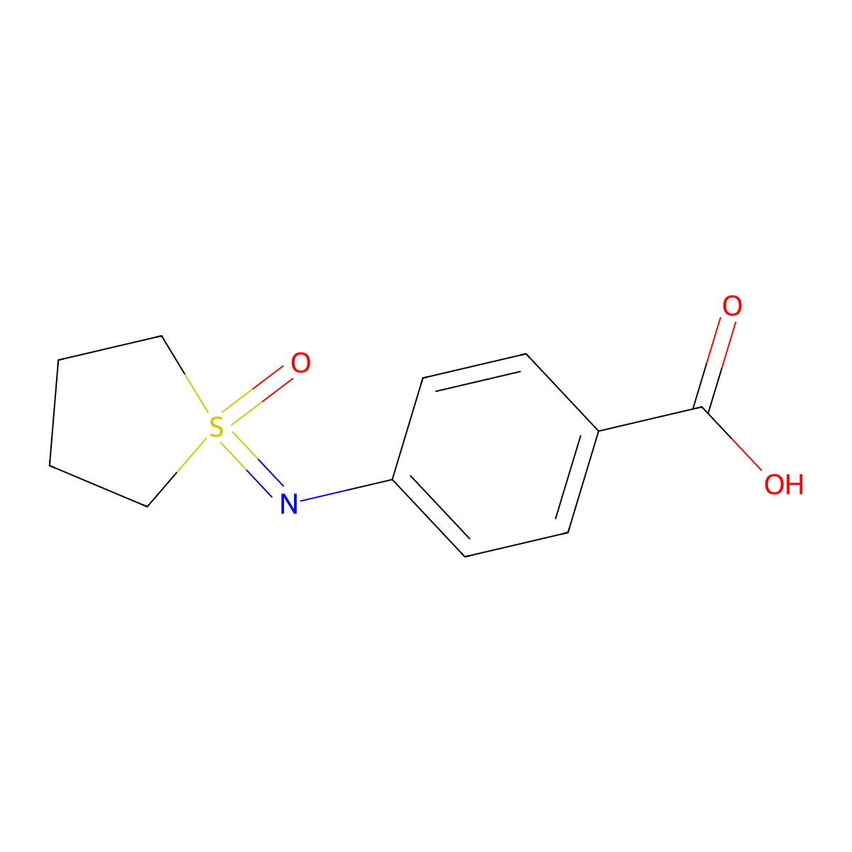 4-[(1-Oxo-1lambda6-thiolan-1-ylidene)amino]benzoic acid molecular structure, CAS 2060044-95-1