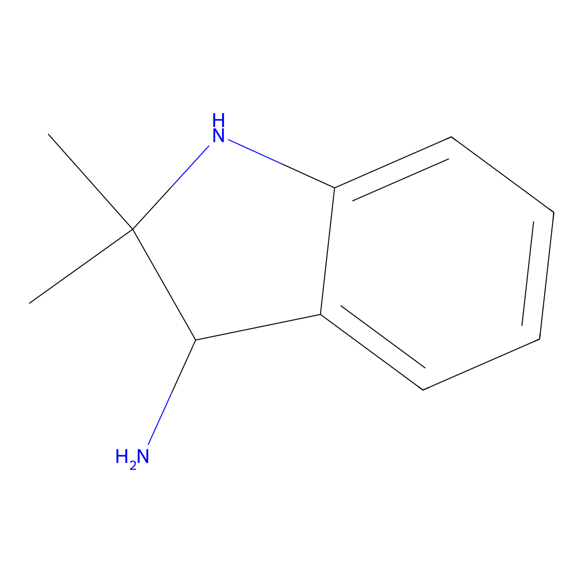 2,2-Dimethyl-2,3-dihydro-1H-indol-3-amine molecular structure, CAS 2060044-98-4