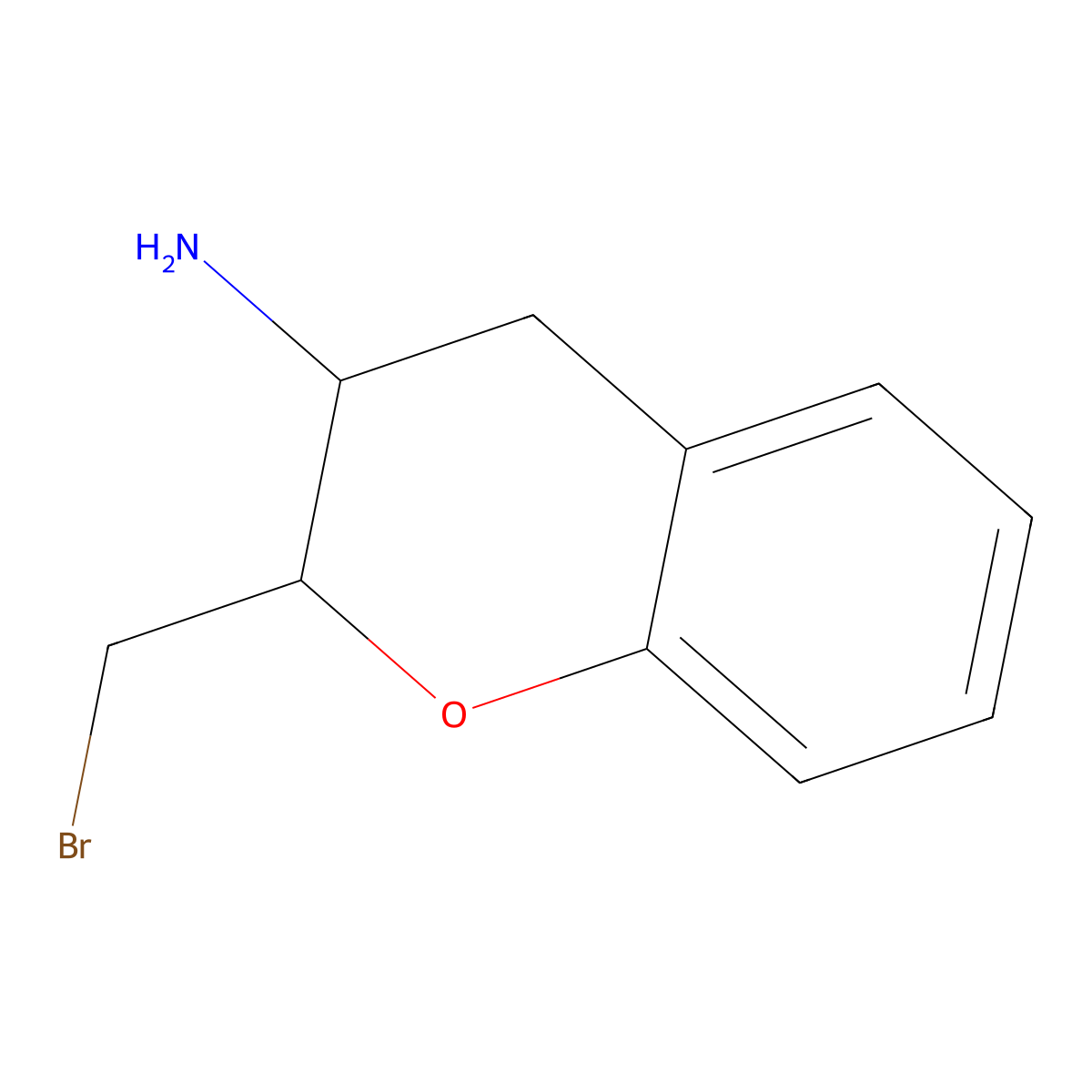 2-(Bromomethyl)-3,4-dihydro-2H-1-benzopyran-3-amine molecular structure, CAS 2060045-04-5