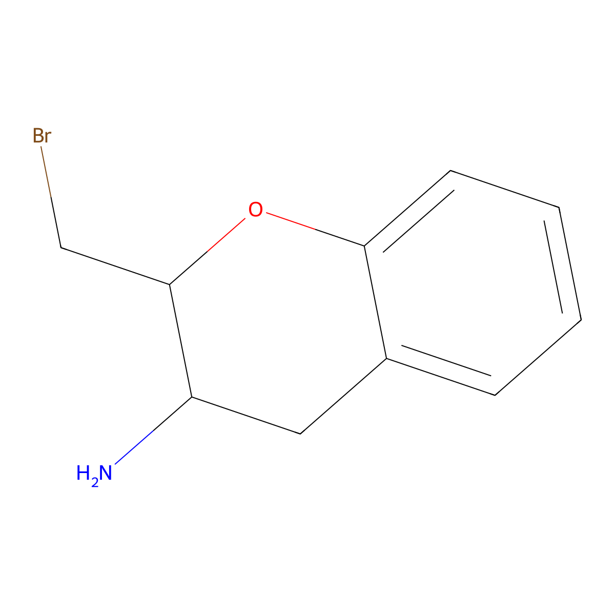 2-(Bromomethyl)-3,4-dihydro-2H-1-benzopyran-3-amine molecular structure, CAS 2060045-04-5