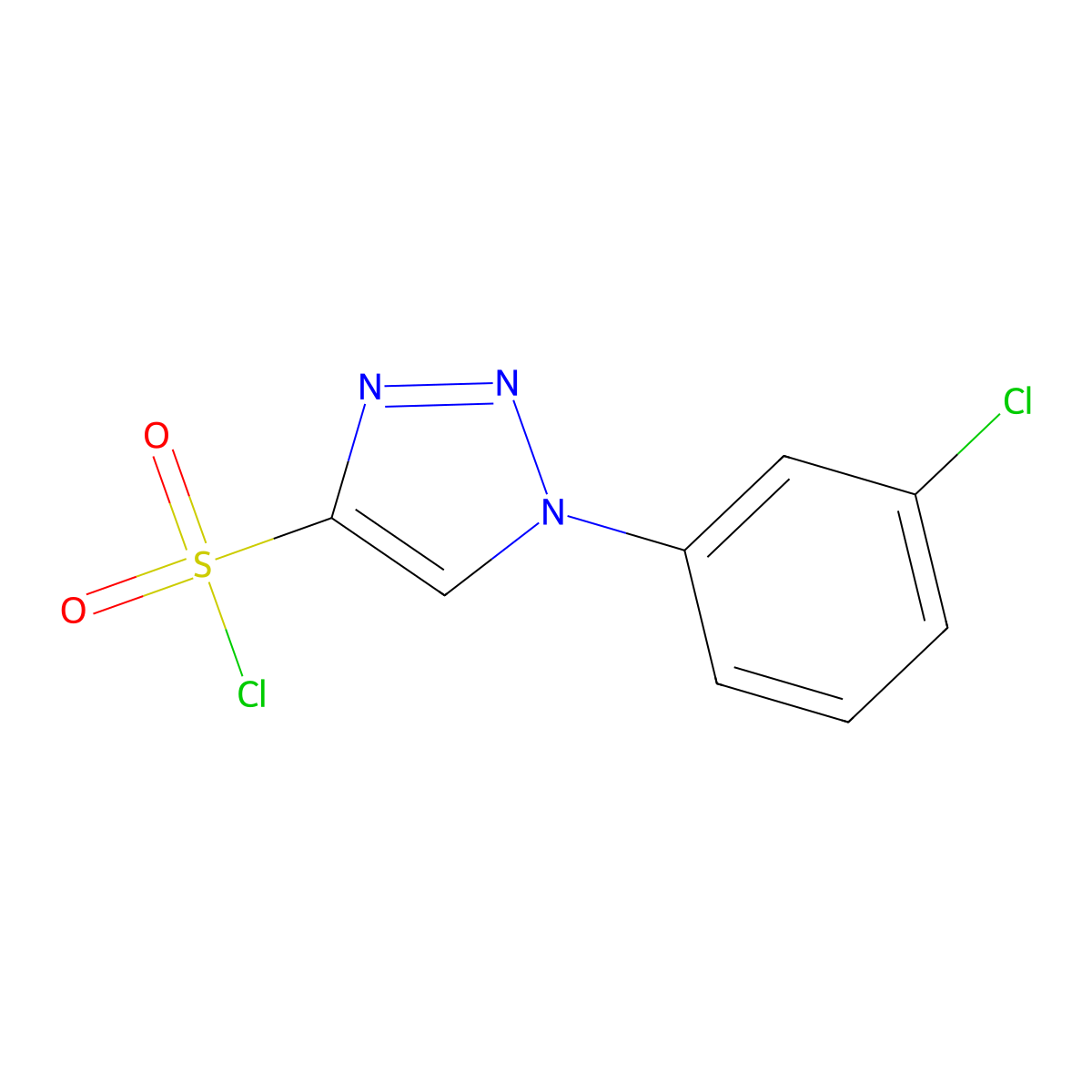 1-(3-Chlorophenyl)-1H-1,2,3-triazole-4-sulfonyl chloride molecular structure, CAS 2060045-12-5