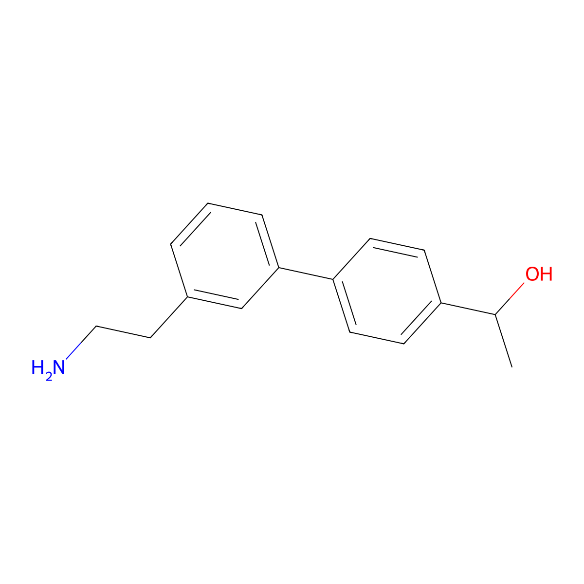 1-{4-[3-(2-Aminoethyl)phenyl]phenyl}ethan-1-ol molecular structure, CAS 2060045-24-9