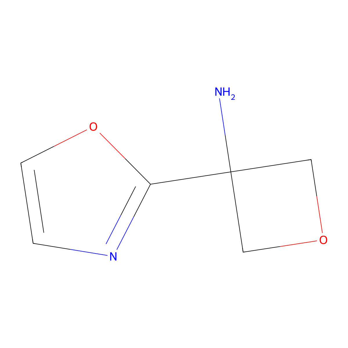 3-(1,3-Oxazol-2-yl)oxetan-3-amine molecular structure, CAS 2060045-30-7