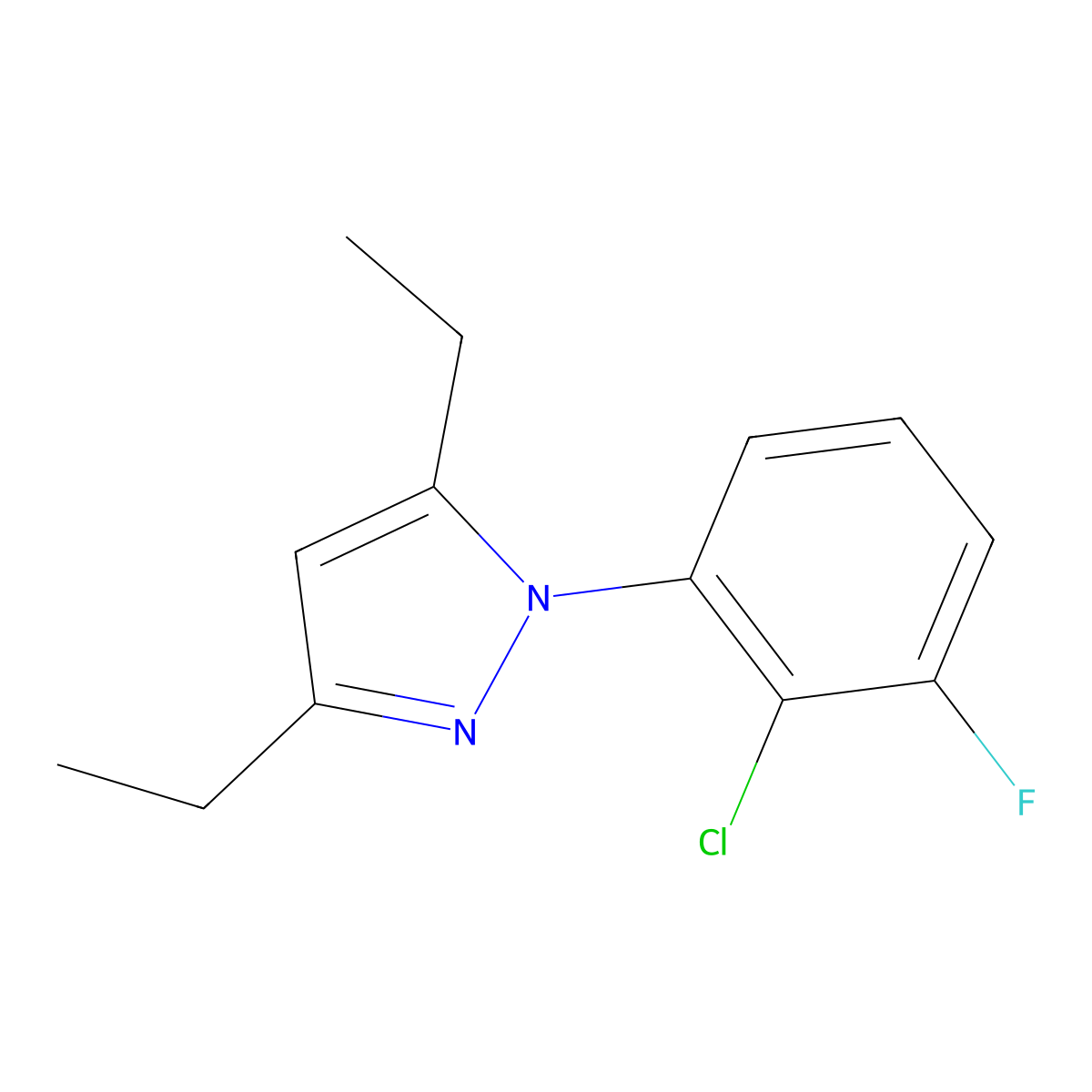 1-(2-Chloro-3-fluorophenyl)-3,5-diethyl-1H-pyrazole molecular structure, CAS 2060045-36-3