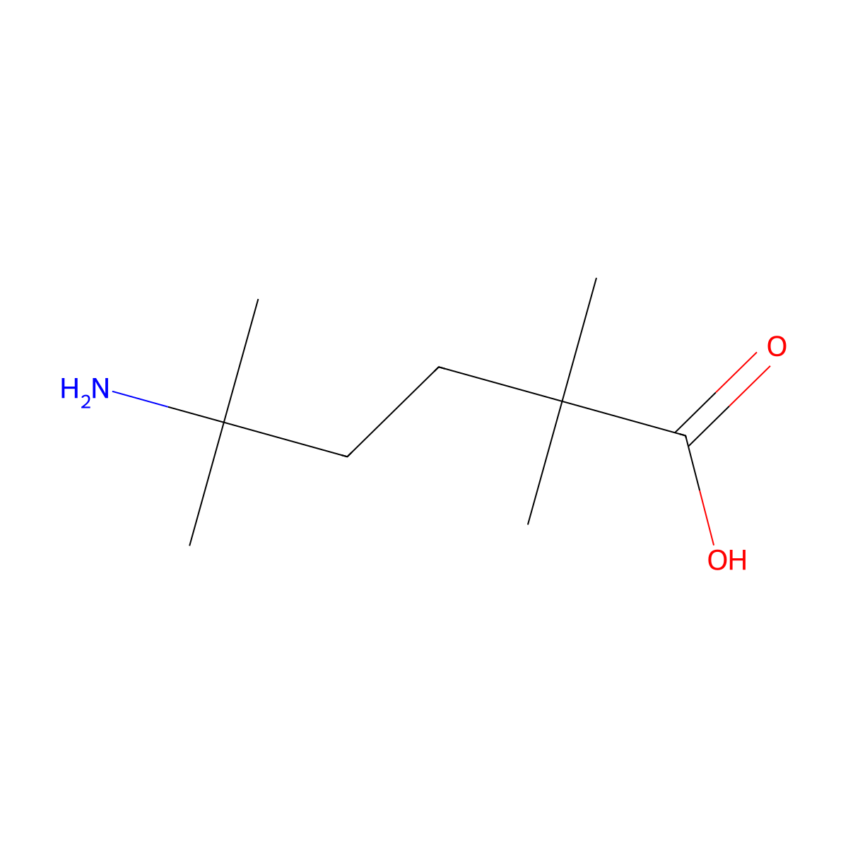 5-Amino-2,2,5-trimethylhexanoic acid molecular structure, CAS 2060045-37-4