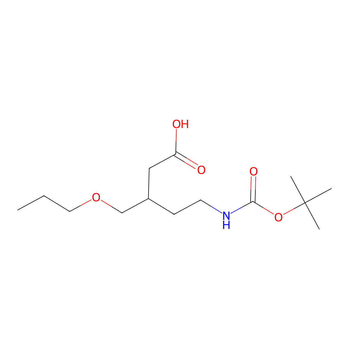 5-{[(Tert-butoxy)carbonyl]amino}-3-(propoxymethyl)pentanoic acid molecular structure, CAS 2060045-44-3