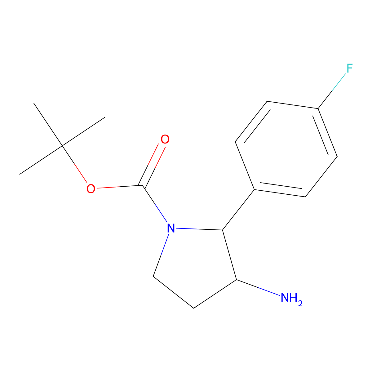 tert-Butyl 3-amino-2-(4-fluorophenyl)pyrrolidine-1-carboxylate molecular structure, CAS 2060045-55-6