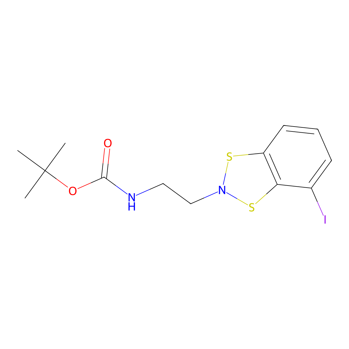tert-Butyl N-[2-(4-iodo-2H-1,3,2-benzodithiazol-2-yl)ethyl]carbamate molecular structure, CAS 2060045-62-5