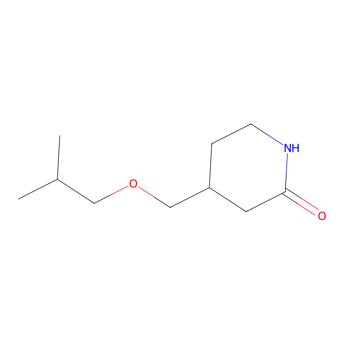 4-[(2-Methylpropoxy)methyl]piperidin-2-one molecular structure, CAS 2060045-65-8
