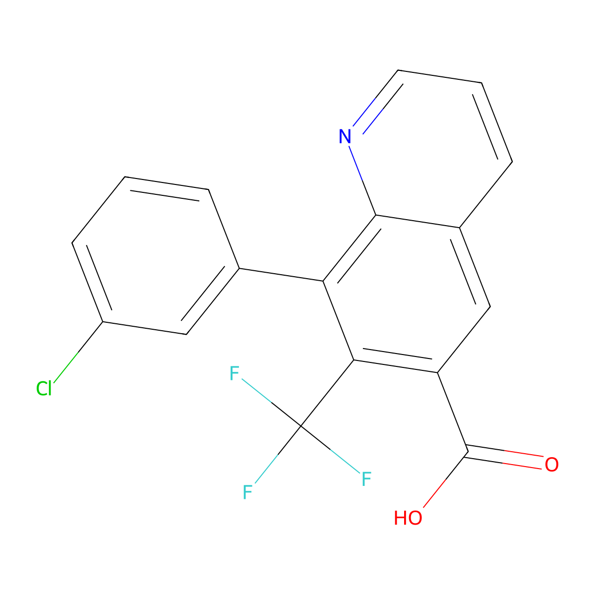 8-(3-Chlorophenyl)-7-(trifluoromethyl)quinoline-6-carboxylic acid molecular structure, CAS 2060045-69-2