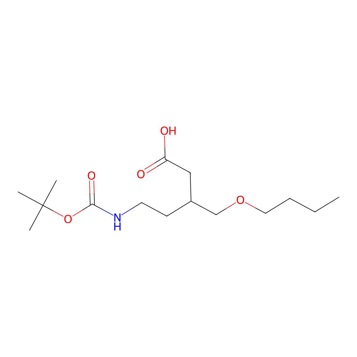 5-{[(Tert-butoxy)carbonyl]amino}-3-(butoxymethyl)pentanoic acid molecular structure, CAS 2060045-72-7