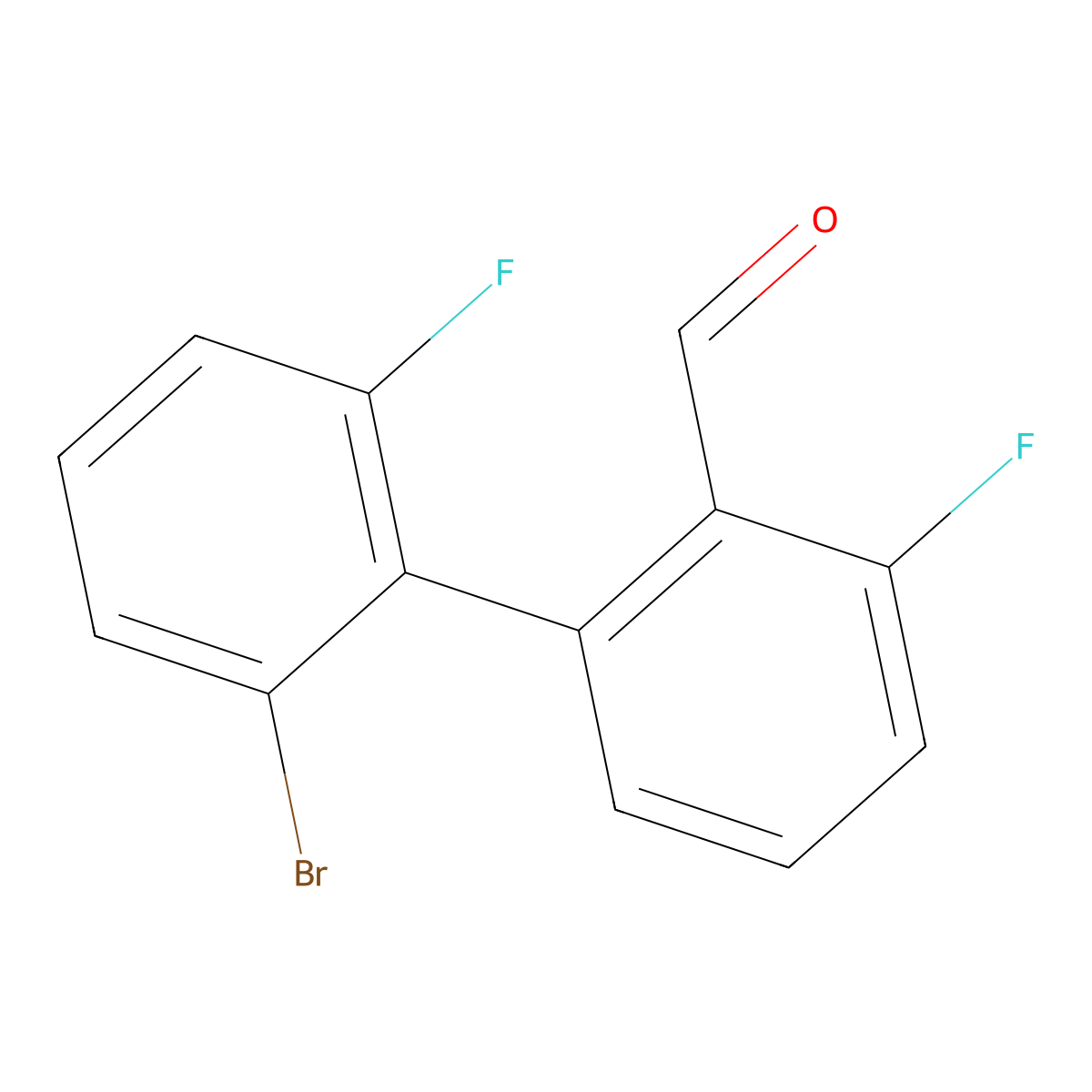 2-(2-Bromo-6-fluorophenyl)-6-fluorobenzaldehyde molecular structure, CAS 2060045-74-9
