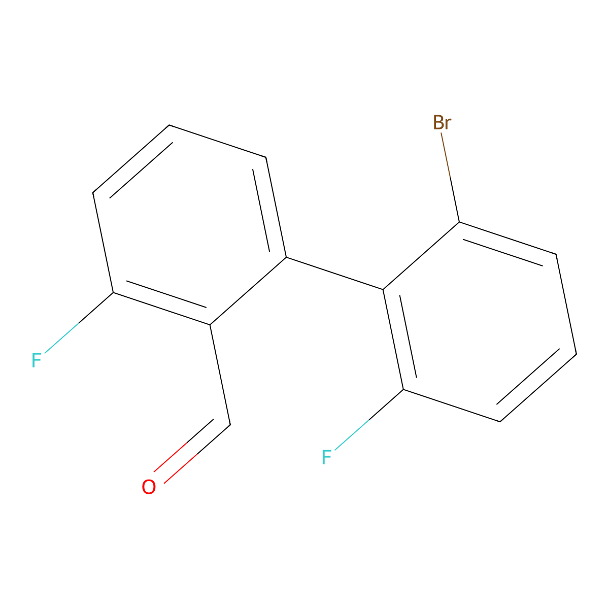 2-(2-Bromo-6-fluorophenyl)-6-fluorobenzaldehyde molecular structure, CAS 2060045-74-9