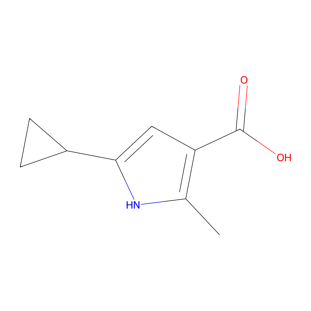 5-Cyclopropyl-2-methyl-1H-pyrrole-3-carboxylic acid molecular structure, CAS 2060045-91-0