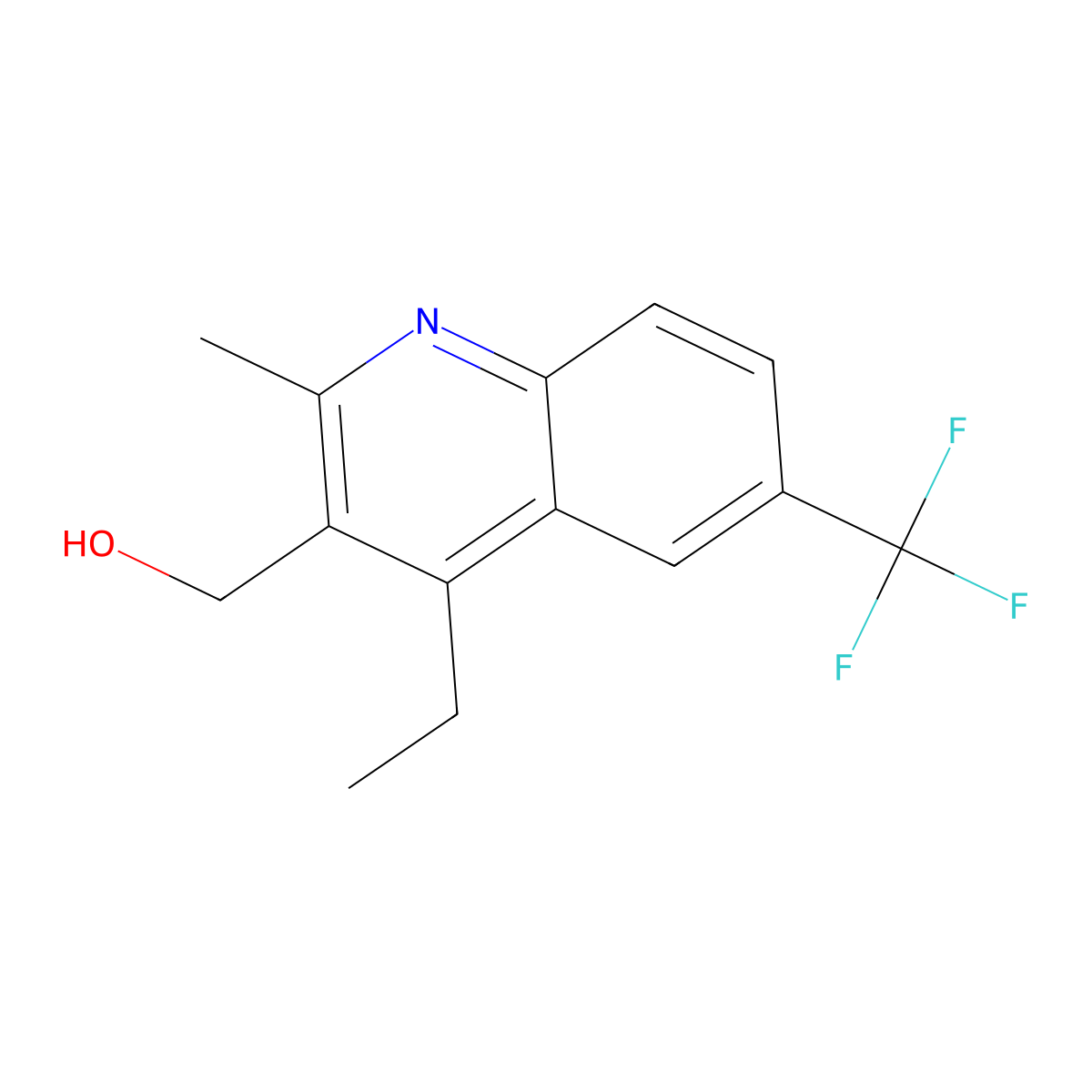 [4-Ethyl-2-methyl-6-(trifluoromethyl)quinolin-3-yl]methanol molecular structure, CAS 2060045-94-3