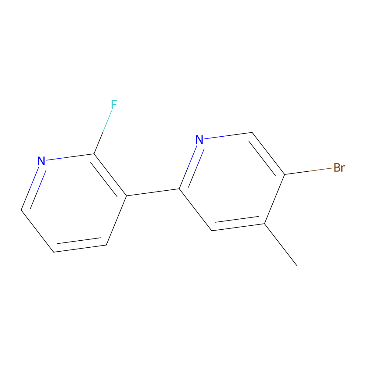 5-Bromo-2-(2-fluoropyridin-3-yl)-4-methylpyridine molecular structure, CAS 2060046-00-4