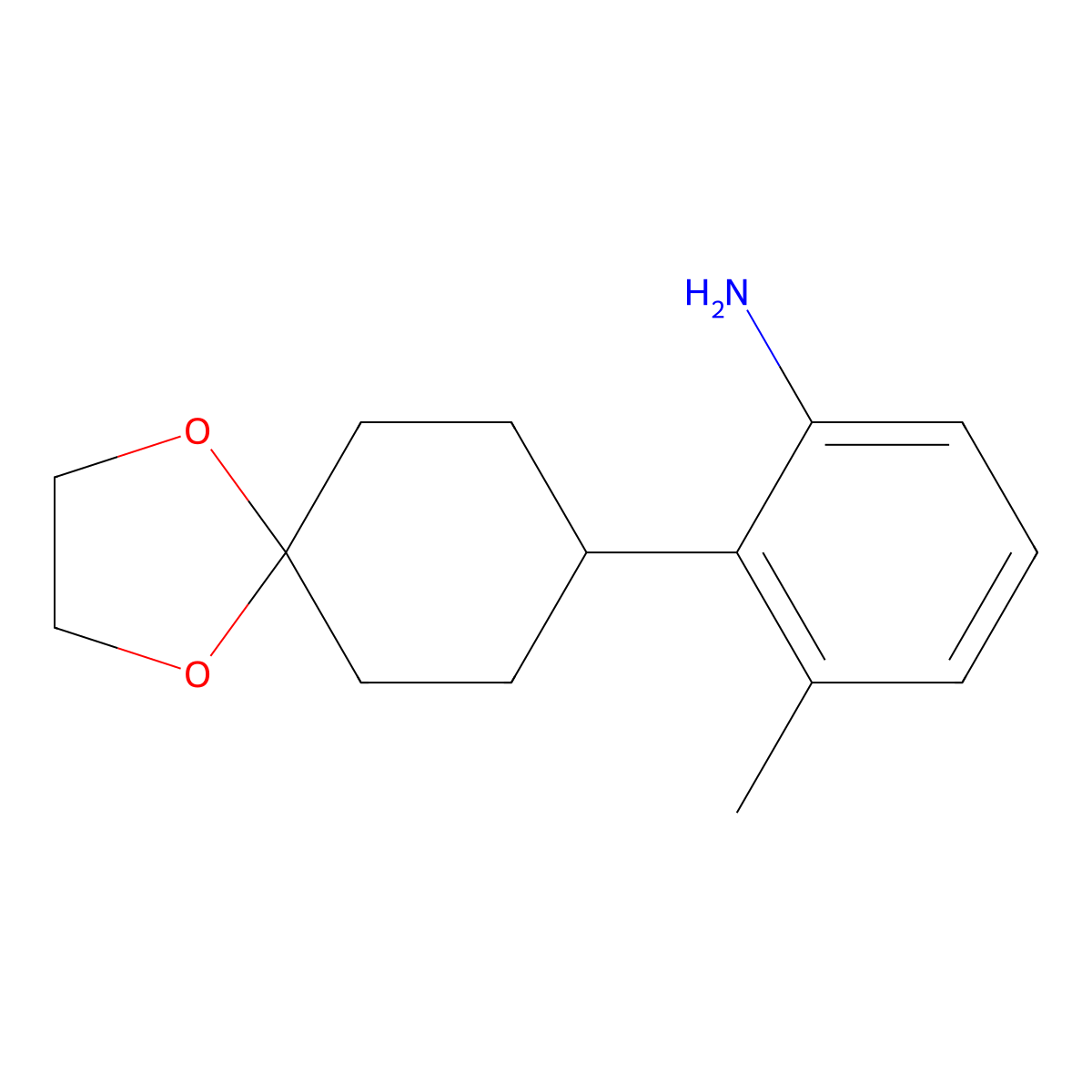 2-{1,4-Dioxaspiro[4.5]decan-8-yl}-3-methylaniline molecular structure, CAS 2060046-01-5