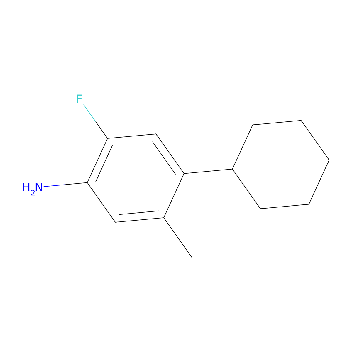 4-Cyclohexyl-2-fluoro-5-methylaniline molecular structure, CAS 2060046-05-9
