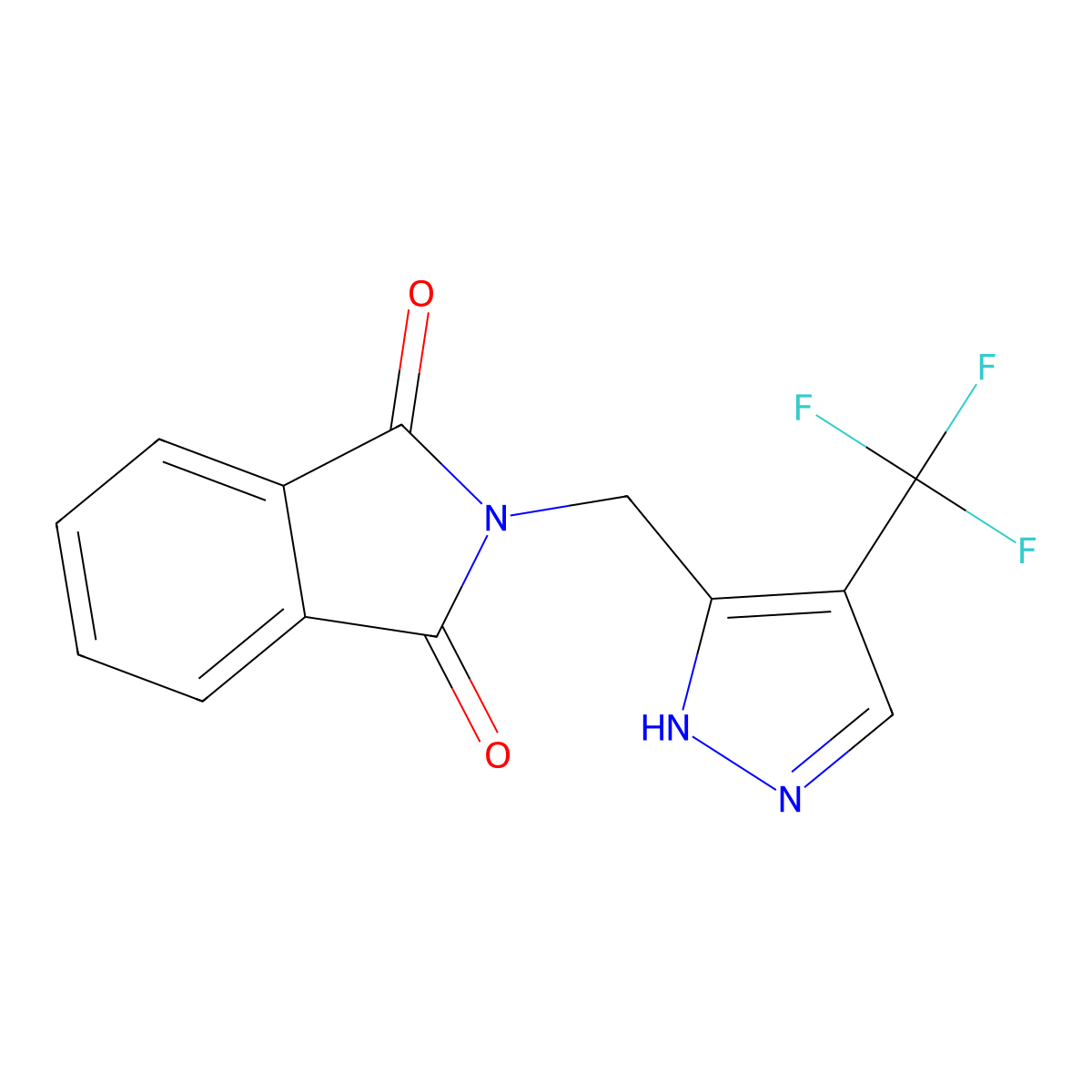 2-{[4-(trifluoromethyl)-1H-pyrazol-3-yl]methyl}-2,3-dihydro-1H-isoindole-1,3-dione molecular structure, CAS 2060046-06-0