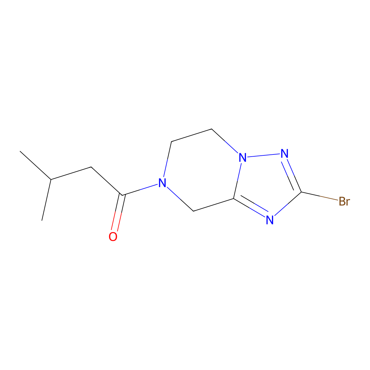 1-{2-bromo-5H,6H,7H,8H-[1,2,4]triazolo[1,5-a]pyrazin-7-yl}-3-methylbutan-1-one molecular structure, CAS 2060046-07-1