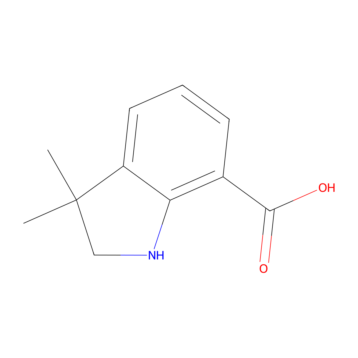 3,3-Dimethyl-2,3-dihydro-1H-indole-7-carboxylic acid molecular structure, CAS 2060046-08-2