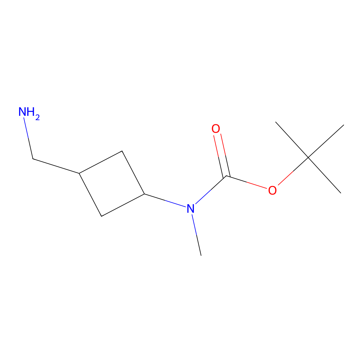 tert-Butyl N-[3-(aminomethyl)cyclobutyl]-N-methylcarbamate molecular structure, CAS 2060046-27-5