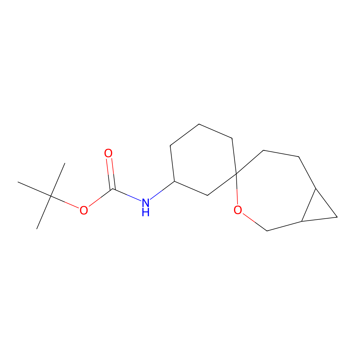tert-Butyl N-{3-oxaspiro[bicyclo[5.1.0]octane-4,1'-cyclohexane]-5'-yl}carbamate molecular structure, CAS 2060046-31-1