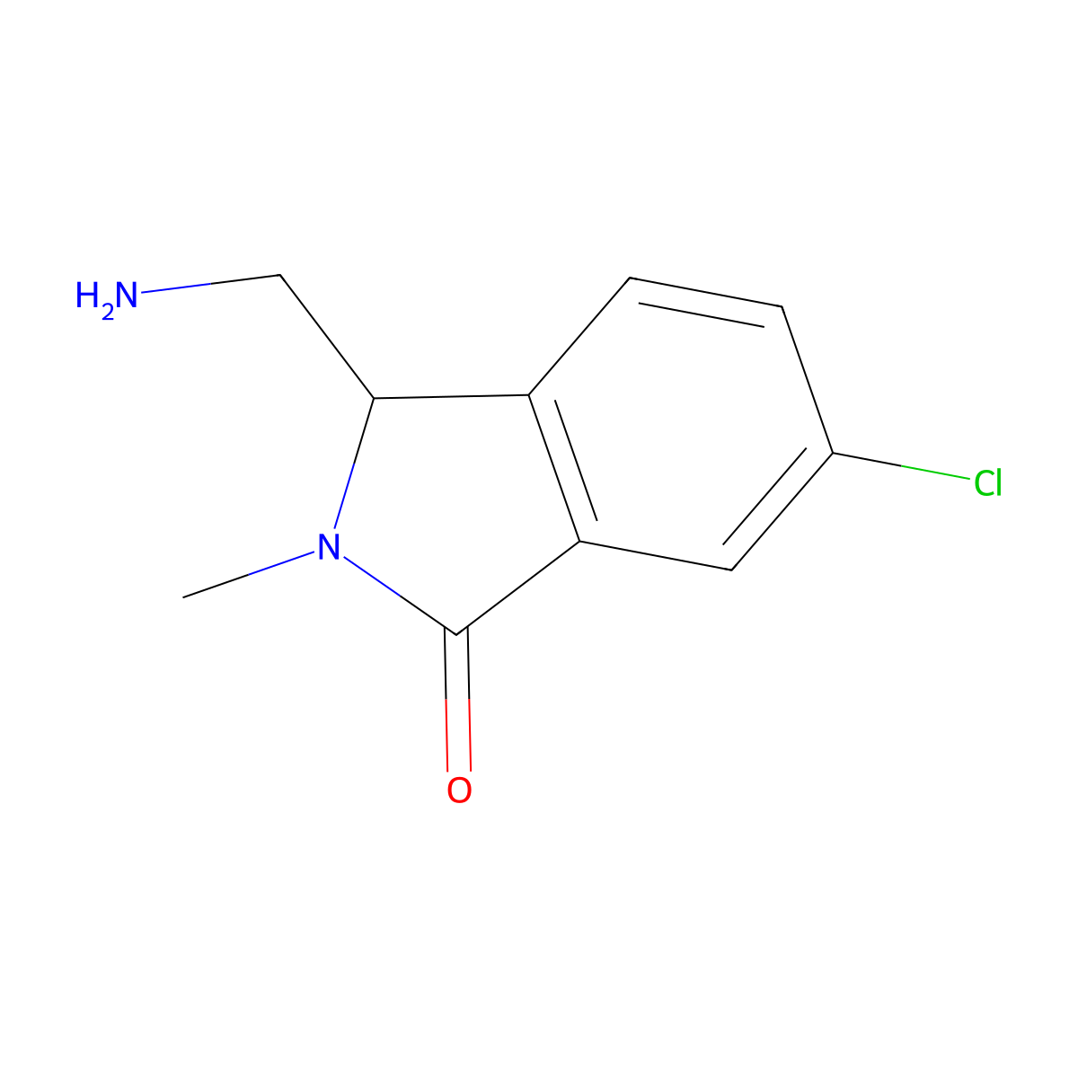 3-(Aminomethyl)-6-chloro-2-methyl-2,3-dihydro-1H-isoindol-1-one molecular structure, CAS 2060046-36-6
