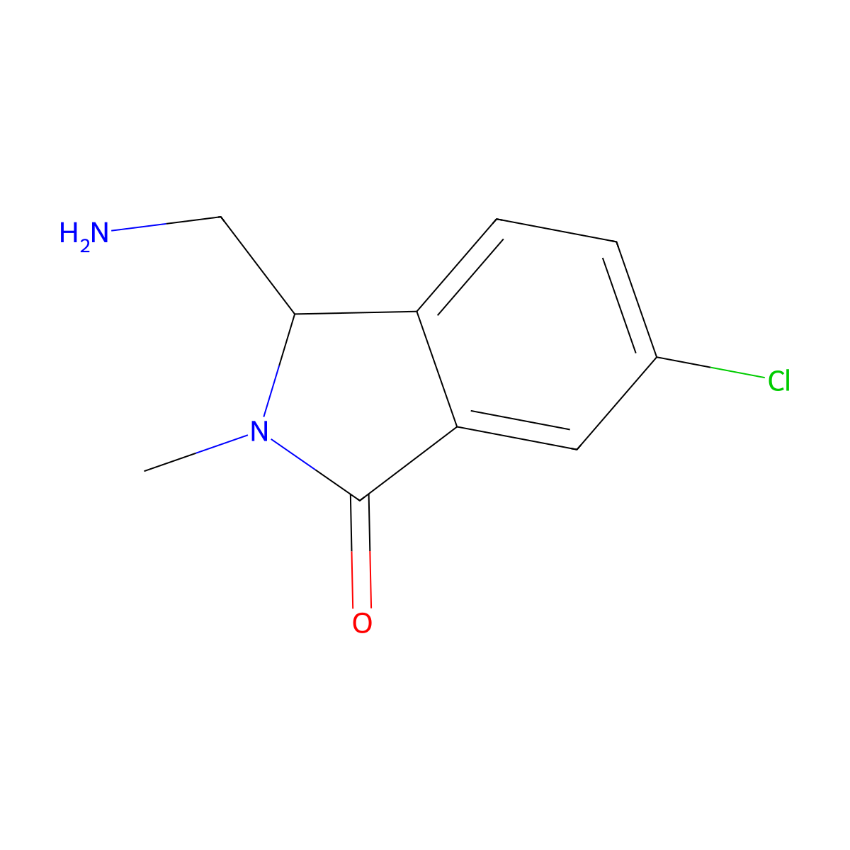 3-(Aminomethyl)-6-chloro-2-methyl-2,3-dihydro-1H-isoindol-1-one molecular structure, CAS 2060046-36-6