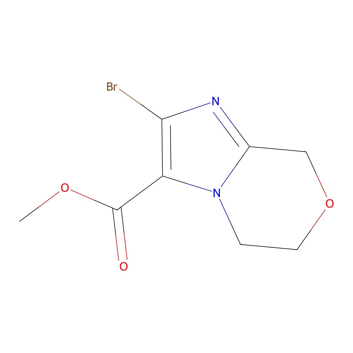 Methyl 2-bromo-5H,6H,8H-imidazo[2,1-c][1,4]oxazine-3-carboxylate molecular structure, CAS 2060046-39-9