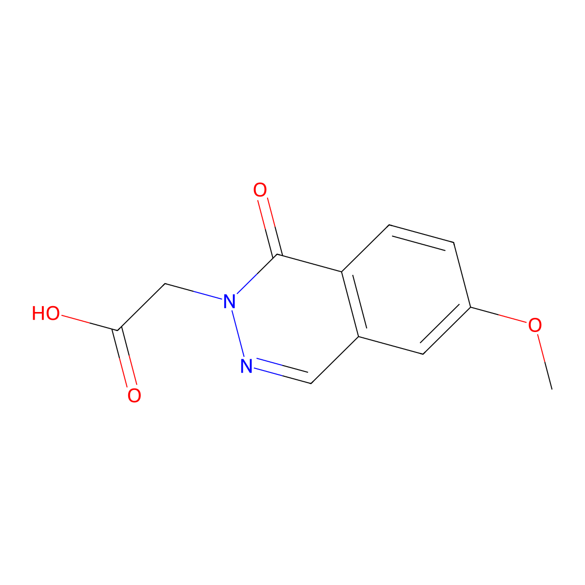 2-(6-Methoxy-1-oxo-1,2-dihydrophthalazin-2-yl)acetic acid molecular structure, CAS 2060046-42-4