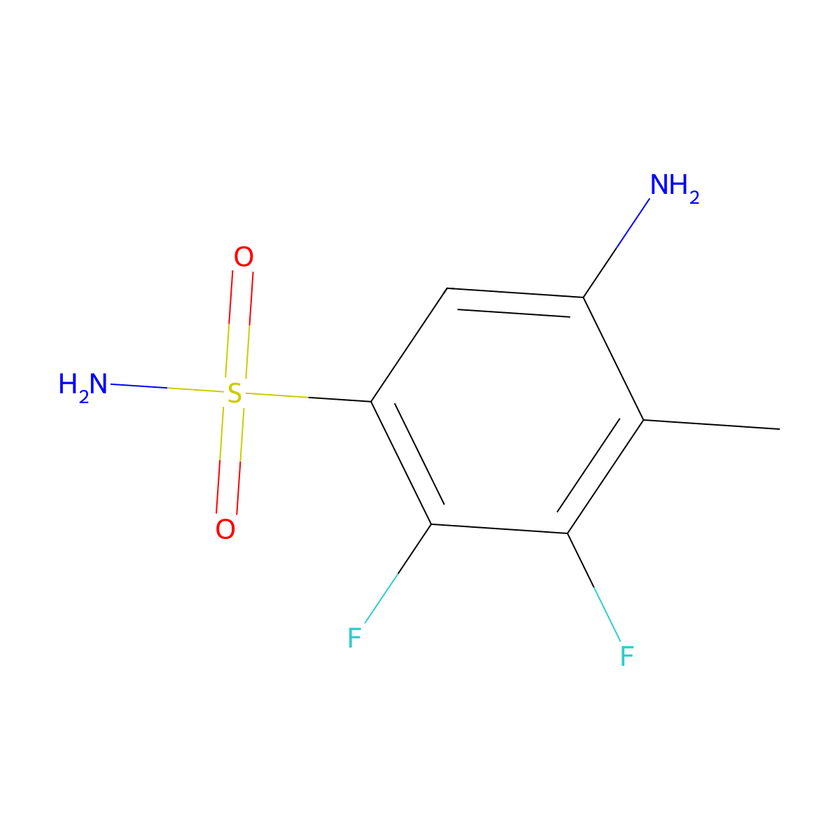 5-Amino-2,3-difluoro-4-methylbenzene-1-sulfonamide molecular structure, CAS 2060046-43-5