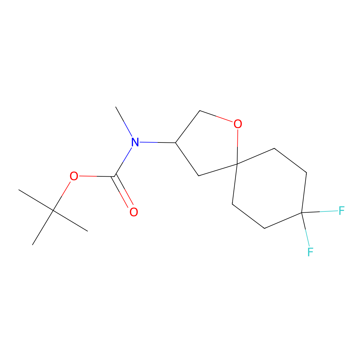 tert-Butyl N-{8,8-difluoro-1-oxaspiro[4.5]decan-3-yl}-N-methylcarbamate molecular structure, CAS 2060046-46-8
