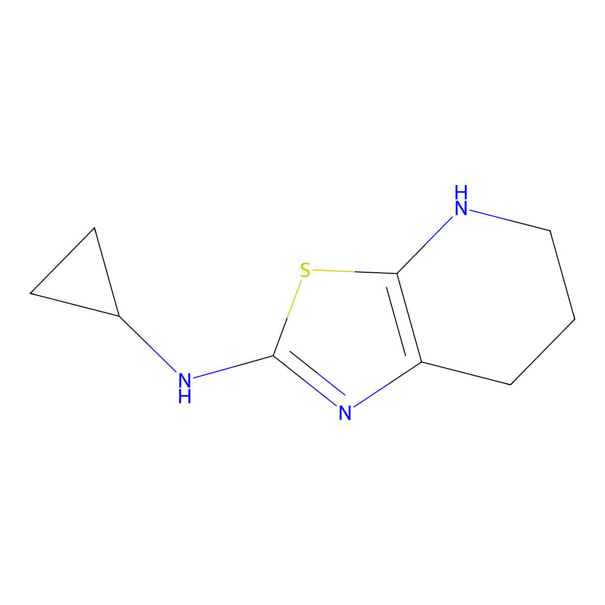 N-Cyclopropyl-4H,5H,6H,7H-[1,3]thiazolo[5,4-b]pyridin-2-amine molecular structure, CAS 2060046-51-5