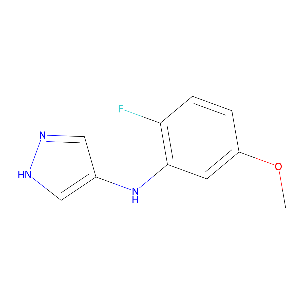 N-(2-Fluoro-5-methoxyphenyl)-1H-pyrazol-4-amine molecular structure, CAS 2060046-52-6
