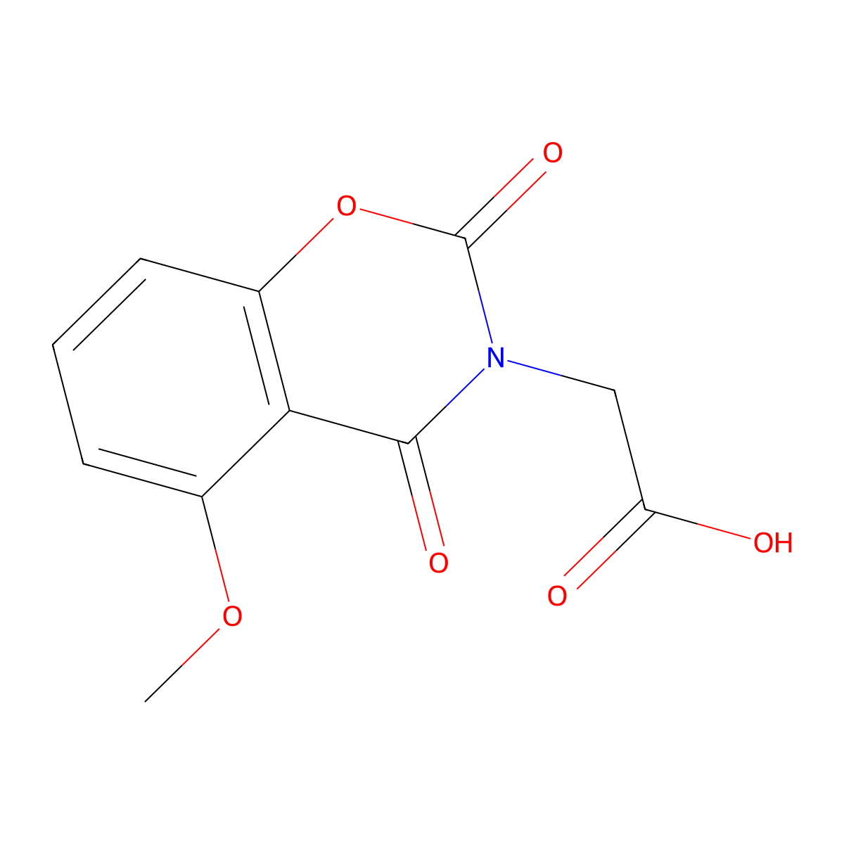 2-(5-Methoxy-2,4-dioxo-3,4-dihydro-2H-1,3-benzoxazin-3-yl)acetic acid molecular structure, CAS 2060046-58-2