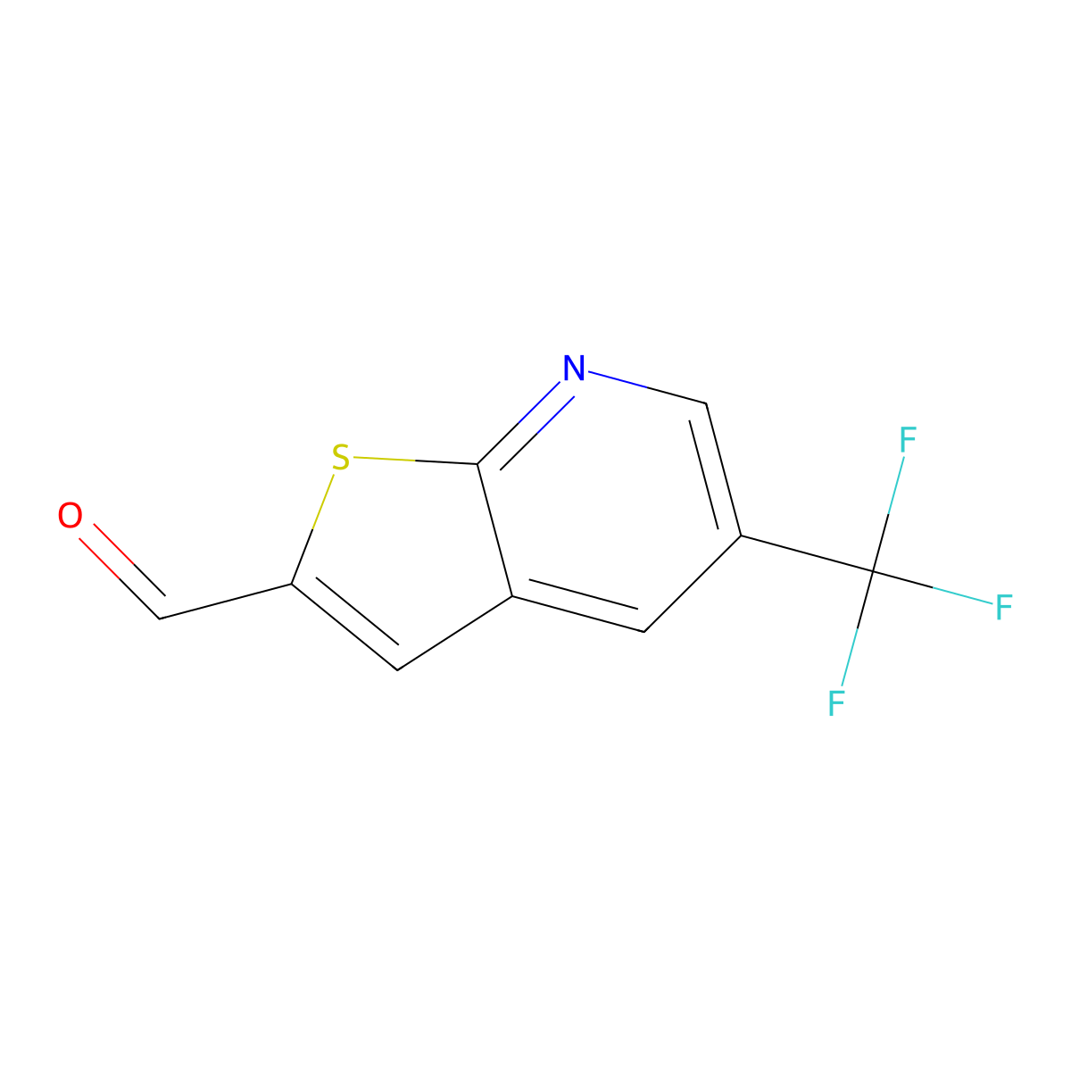 5-(Trifluoromethyl)thieno[2,3-b]pyridine-2-carbaldehyde molecular structure, CAS 2060046-61-7