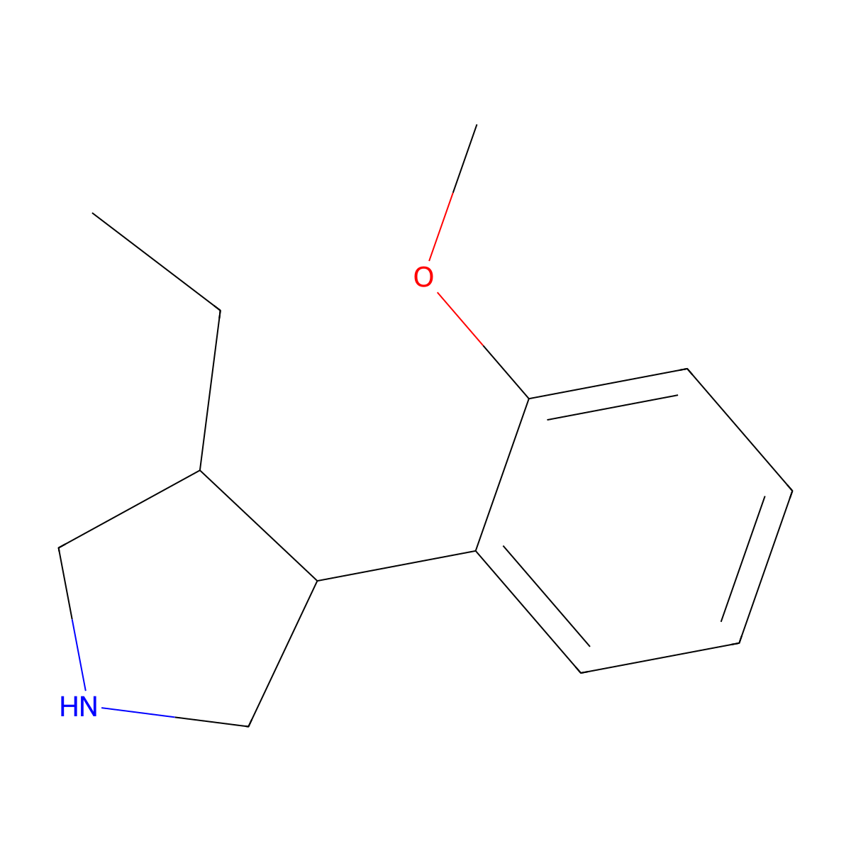 3-Ethyl-4-(2-methoxyphenyl)pyrrolidine molecular structure, CAS 2060046-67-3