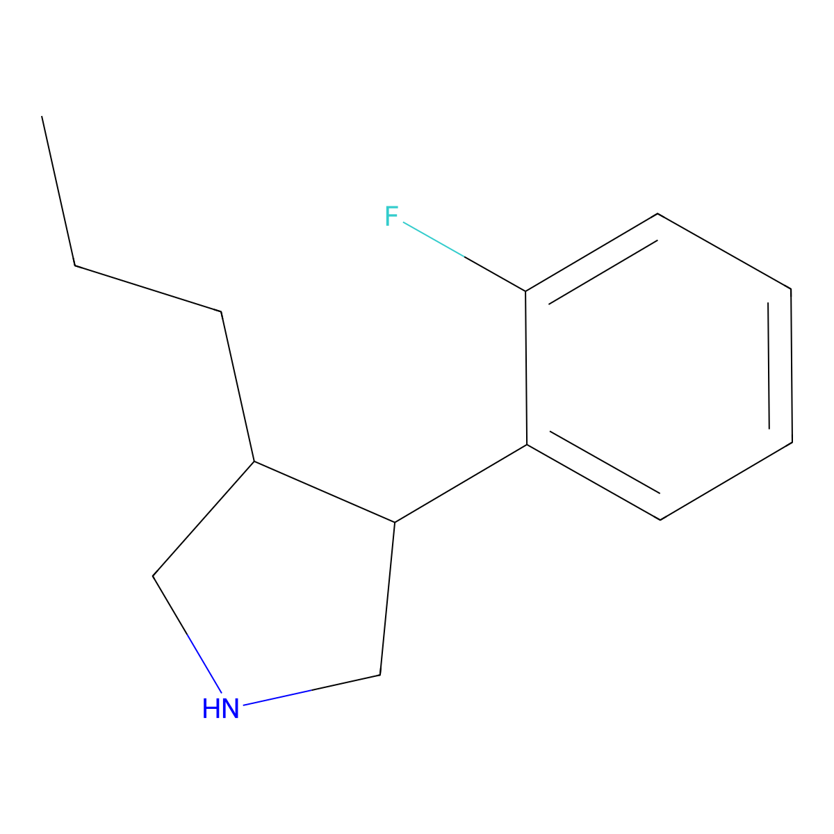 3-(2-Fluorophenyl)-4-propylpyrrolidine molecular structure, CAS 2060046-70-8