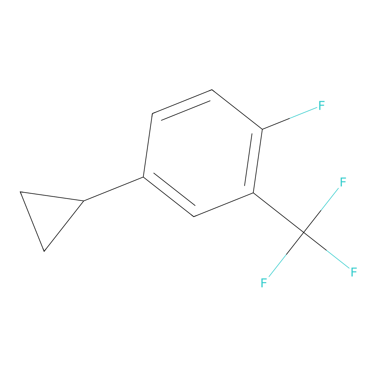 4-Cyclopropyl-1-fluoro-2-(trifluoromethyl)benzene molecular structure, CAS 2060046-71-9