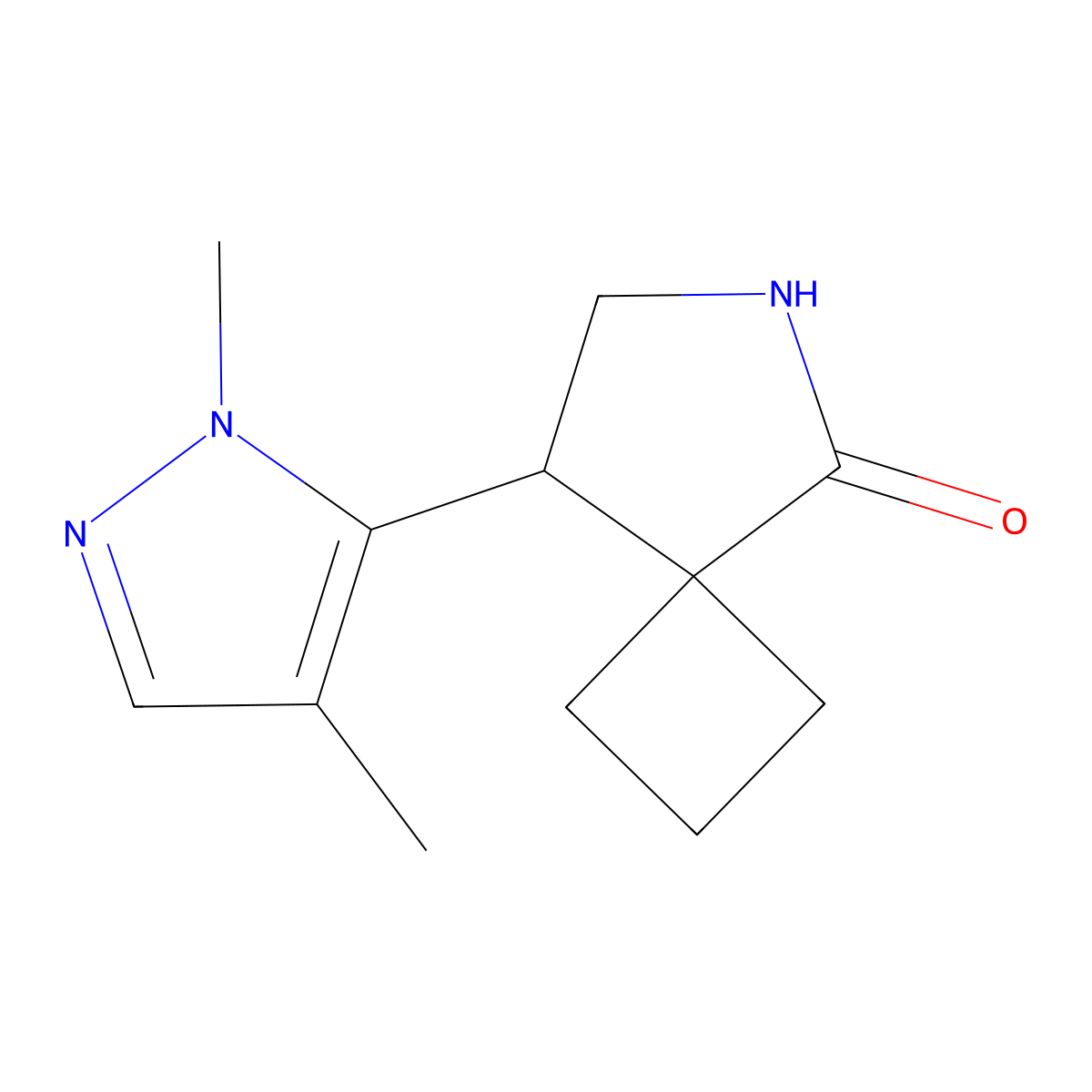 8-(1,4-Dimethyl-1H-pyrazol-5-yl)-6-azaspiro[3.4]octan-5-one molecular structure, CAS 2060046-72-0