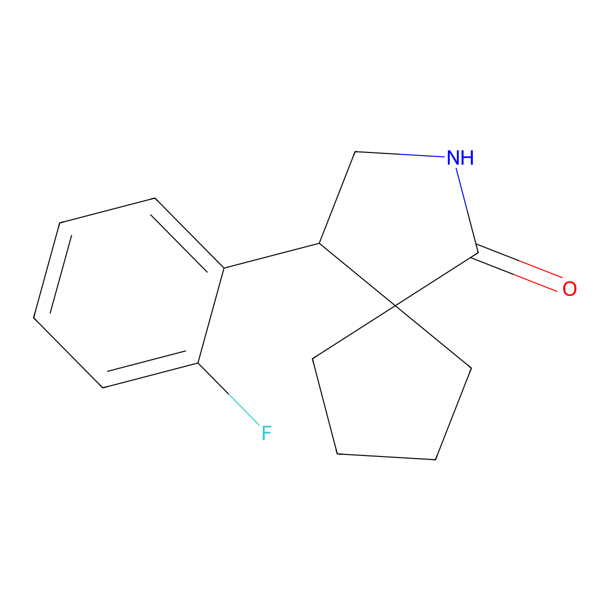 4-(2-Fluorophenyl)-2-azaspiro[4.4]nonan-1-one molecular structure, CAS 2060046-78-6