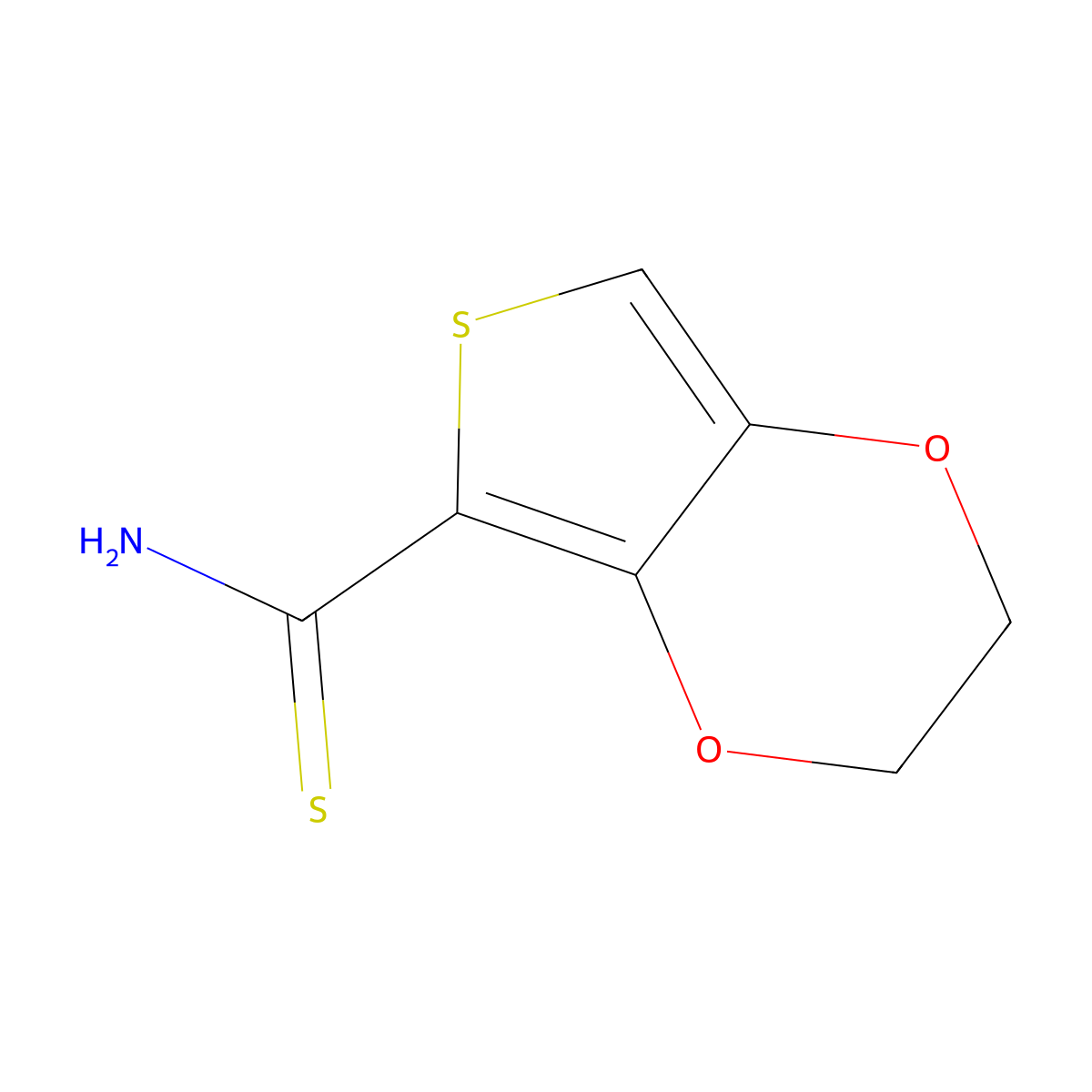 2H,3H-Thieno[3,4-b][1,4]dioxine-5-carbothioamide molecular structure, CAS 2060046-79-7