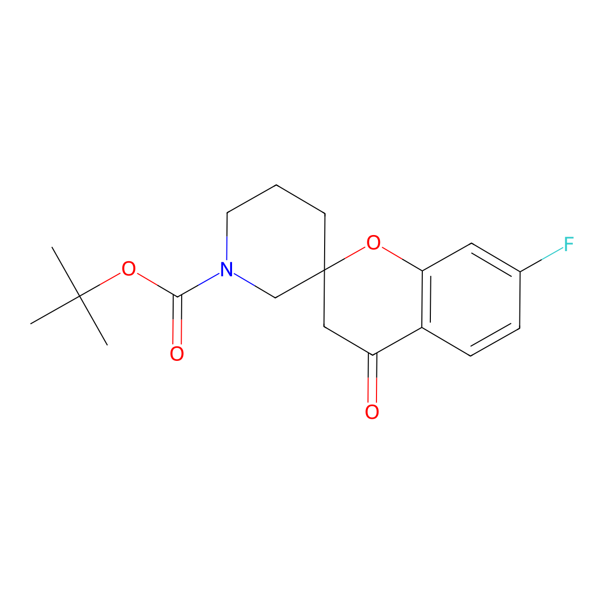 tert-Butyl 7-fluoro-4-oxo-3,4-dihydrospiro[1-benzopyran-2,3'-piperidine]-1'-carboxylate molecular structure, CAS 2060046-82-2