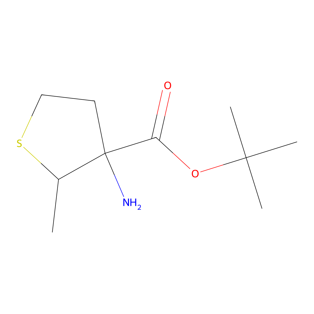 tert-Butyl 3-amino-2-methylthiolane-3-carboxylate molecular structure, CAS 2060046-84-4
